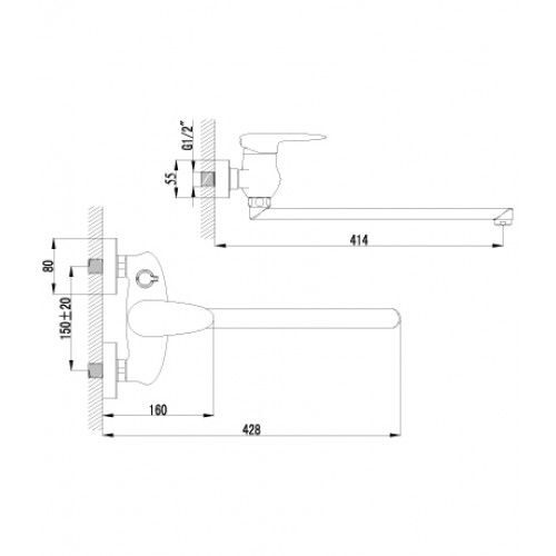 Lemark STATUS LM4417C смеситель для ванны