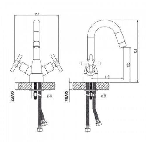 Lemark NEO LM2207C смеситель для умывальника