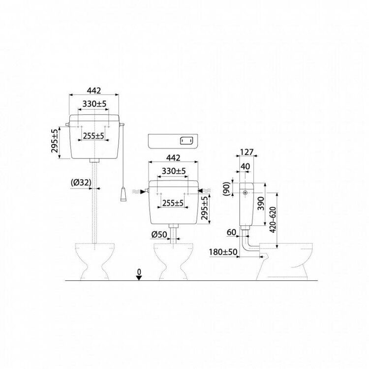 Alcaplast A94 Универсальный бачок для унитаза ALCA UNI 1/2"