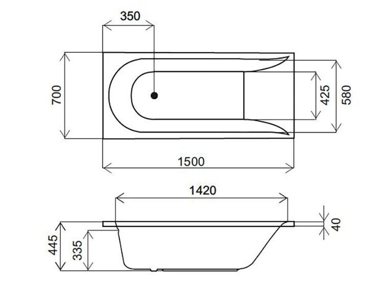 AM PM Spirit W72A-150-070W-A2 ванна акриловая