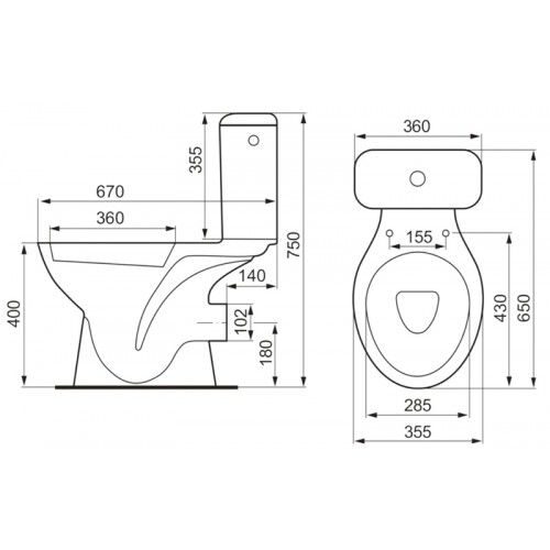 Cersanit Koral S-KO-K031-3-6-P-w Унитаз -компакт