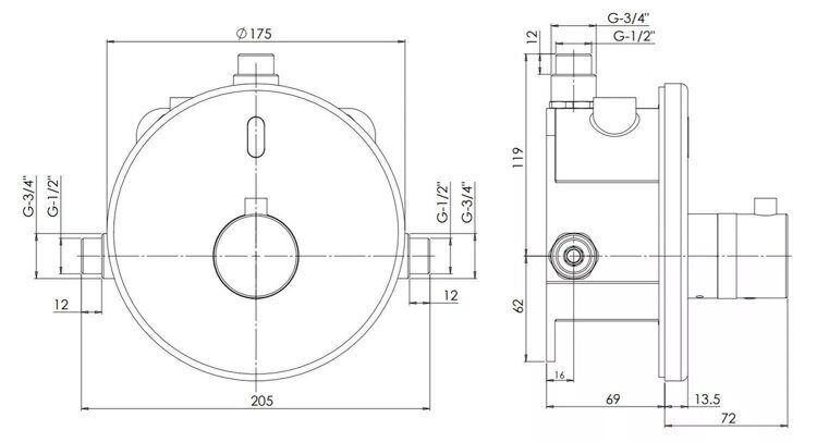 Сенсорный душ с термостатом Stern Neptune 1042T