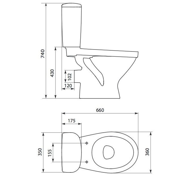 Cersanit Trento S-KO-TR011-3-6-PL-w Унитаз -компакт