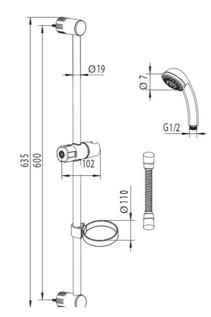 AM PM  F0101100 душевой комплект