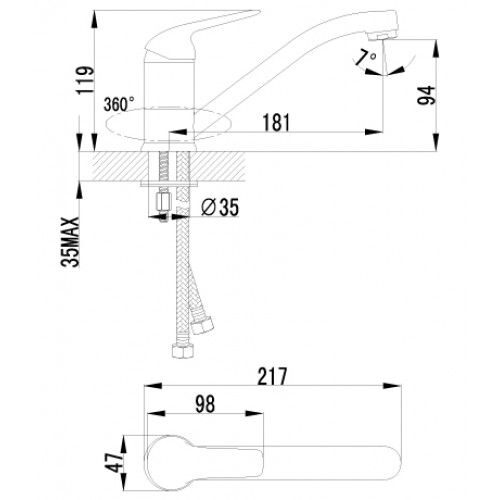 Lemark  LM1204C смеситель для кухни