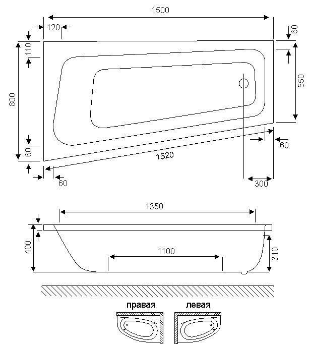 Excellent Ava comfort WAEX.AVL15WH акриловая ванна