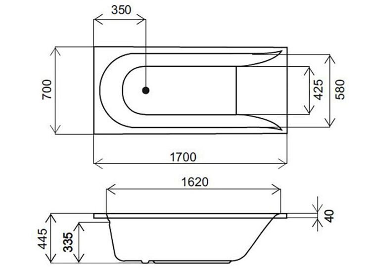 AM PM Spirit W72A-170-070W-A2 ванна акриловая