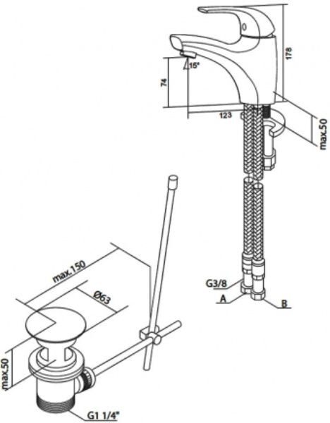 AM PM Sense F7582100 смеситель для умывальника